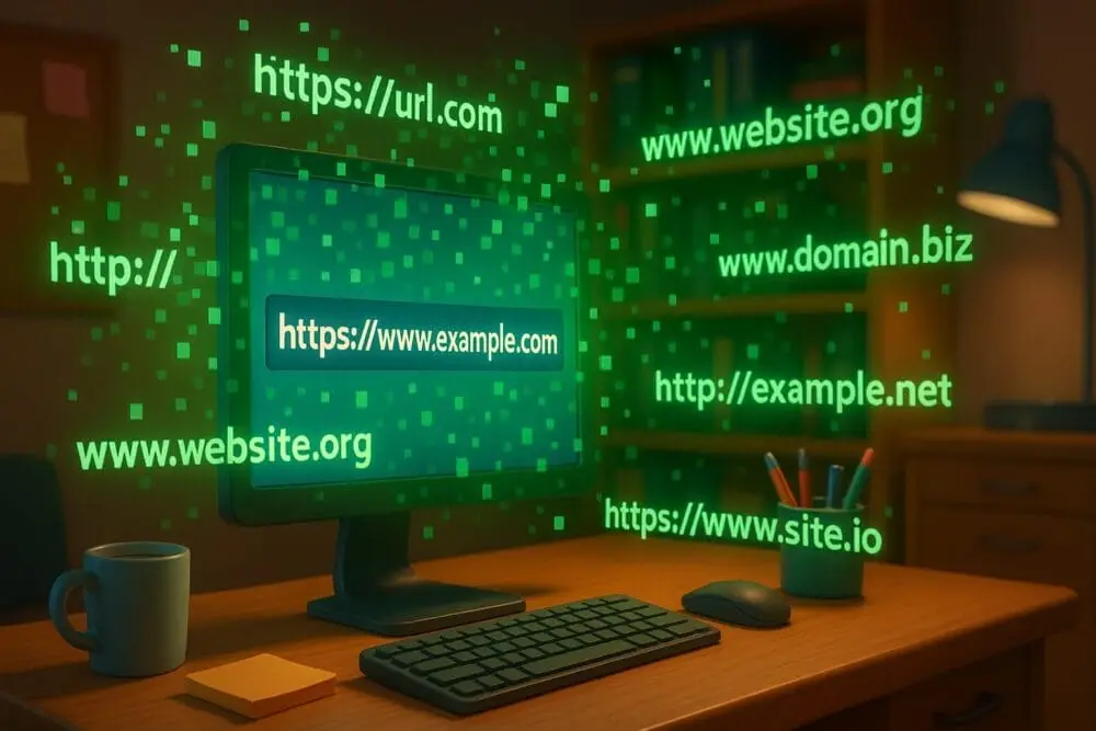 many generic domains floating out of a monitor screen - onboarding a domain name