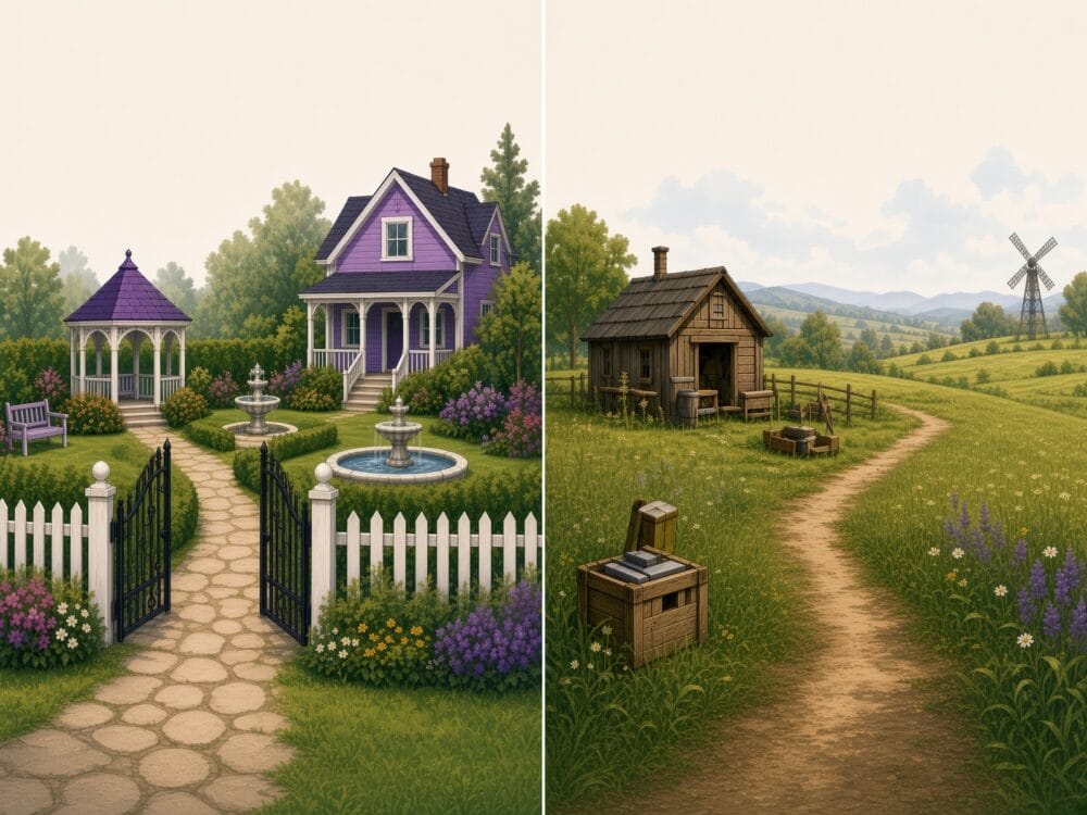 curated garden vs the open wild landscape
